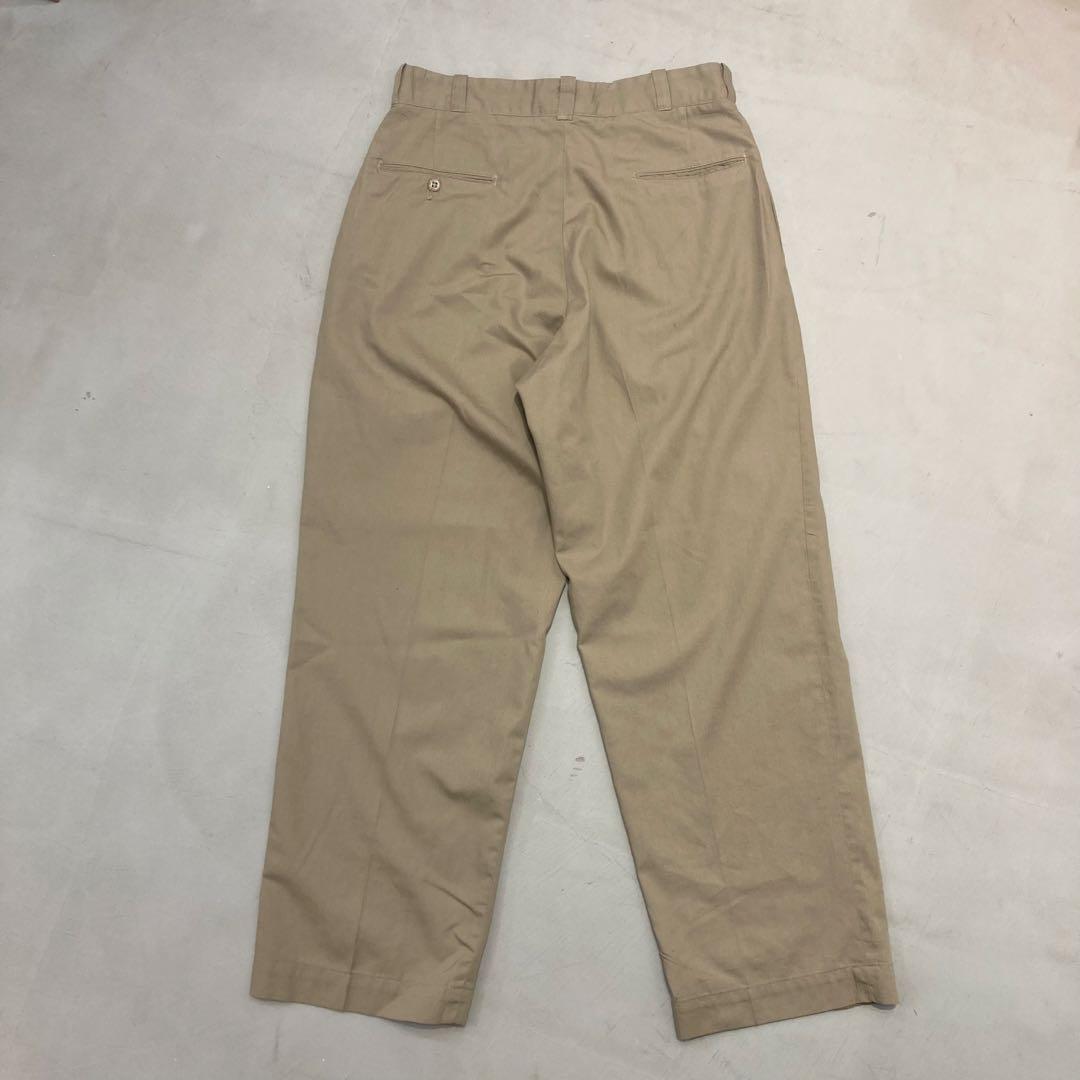 60s チノパン ワークパンツ カーキベージュ W32 ワイド ヴィンテージ