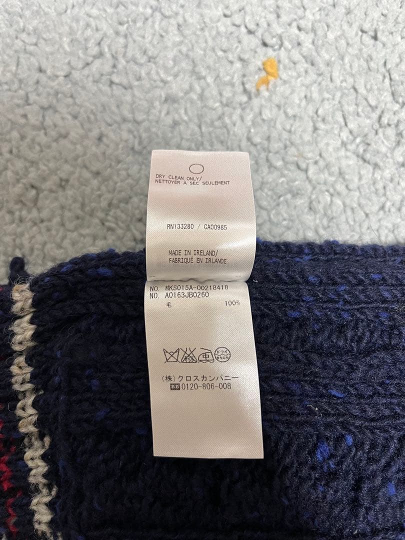 タグなし新品THOM BROWNE ポケット付きマフラー 箱付き アイルランド製