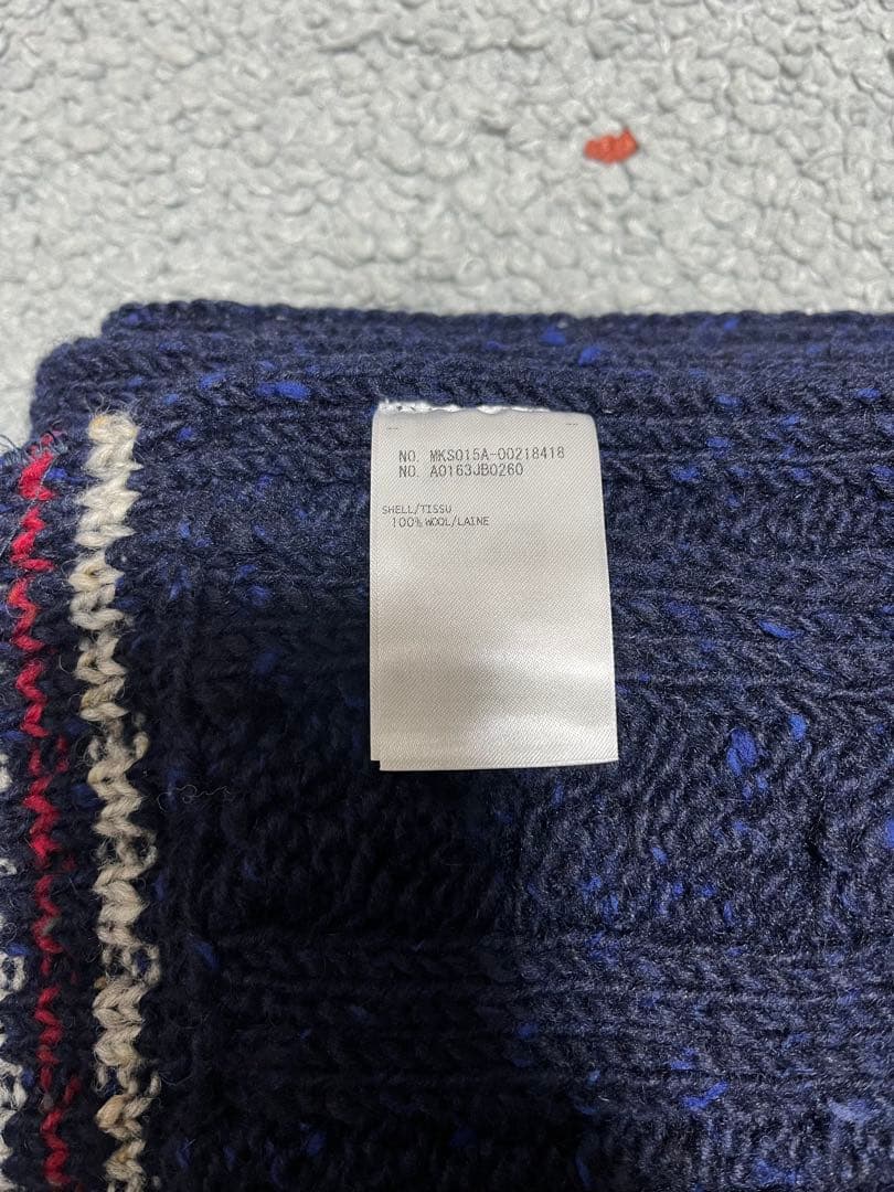 タグなし新品THOM BROWNE ポケット付きマフラー 箱付き アイルランド製