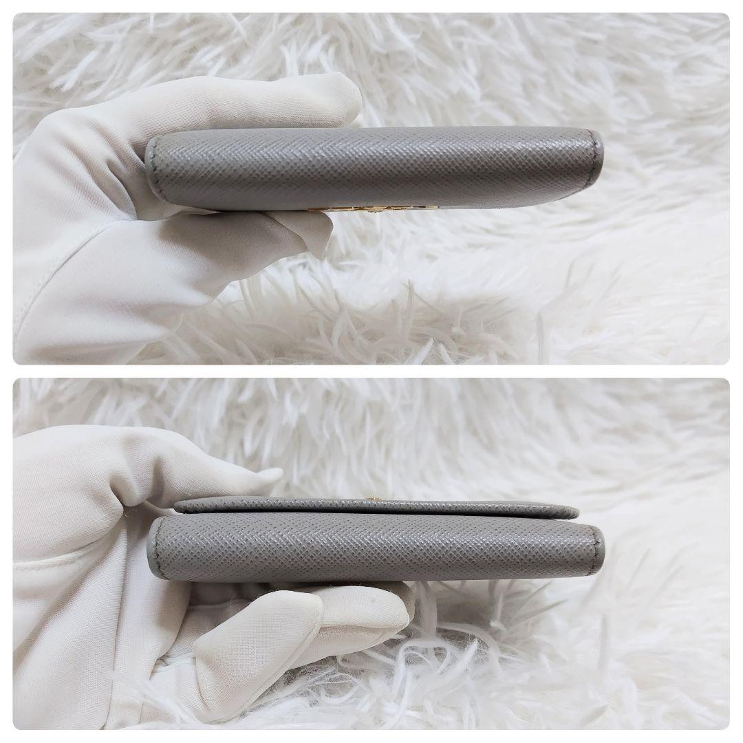 レア極美品✨プラダ◇RFIDマルチカラーキーケース4連＋キーリング　グレーブルー