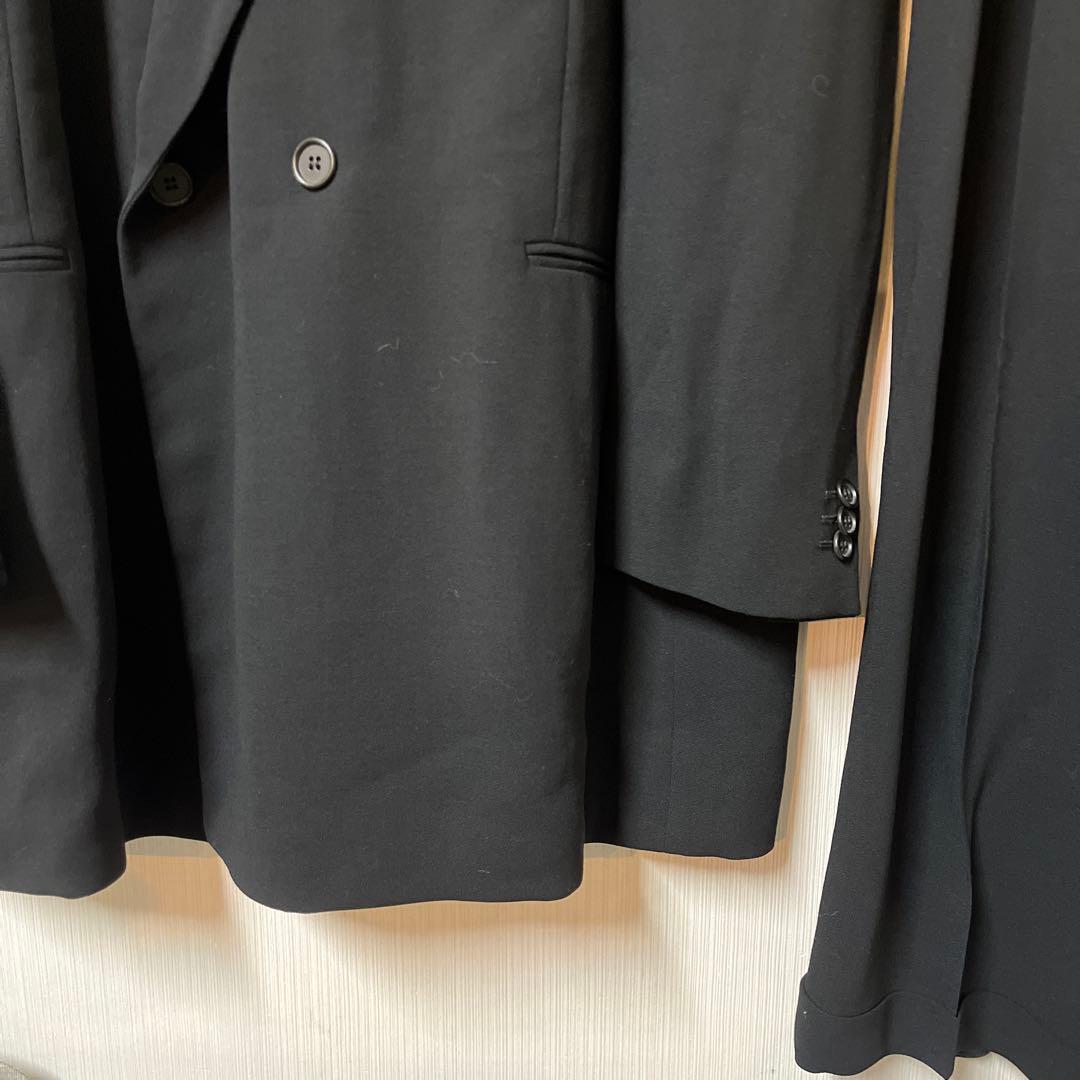 大きいサイズ ジョルジオアルマーニ ダブルスーツ サイズ66 ブラック メンズ
