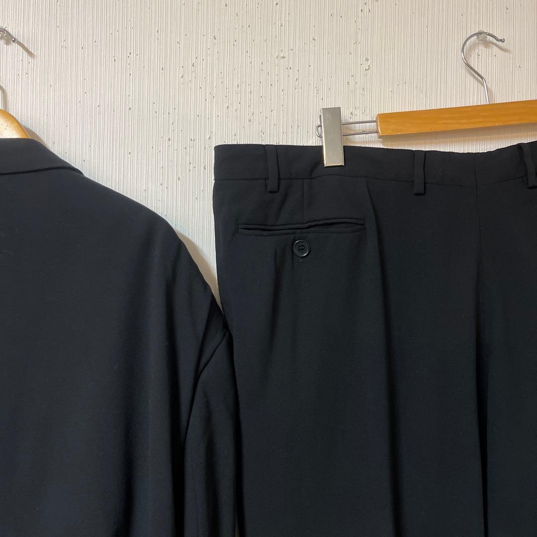 大きいサイズ ジョルジオアルマーニ ダブルスーツ サイズ66 ブラック メンズ