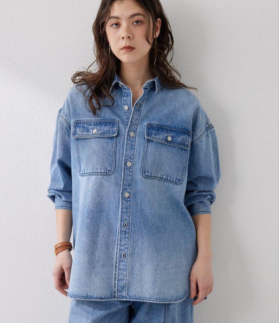 完売品　ウィムガゼット　ドロップデニムシャツ　インディゴブルー