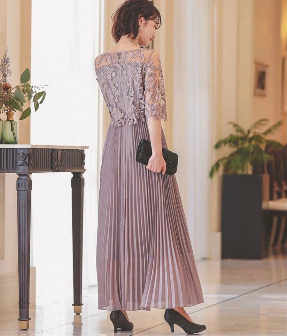 【新品】結婚式 お呼ばれ 成人式 ドレス 刺繍 切り替え フレアレース