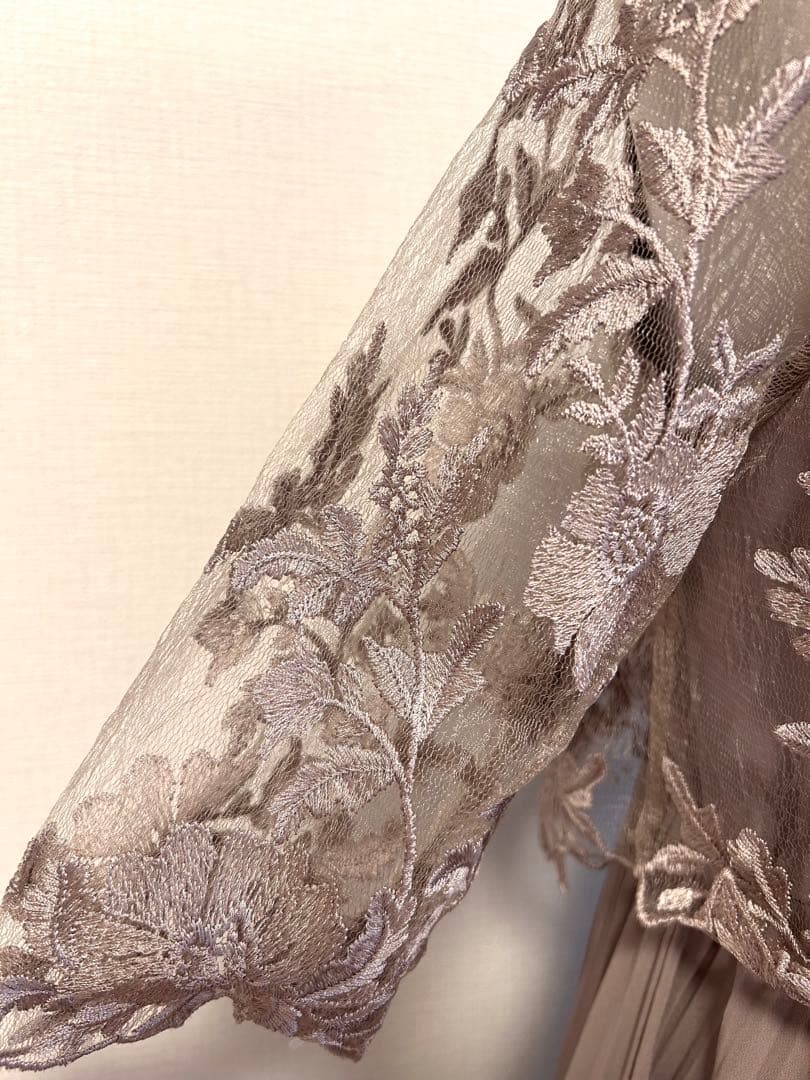 【新品】結婚式 お呼ばれ 成人式 ドレス 刺繍 切り替え フレアレース