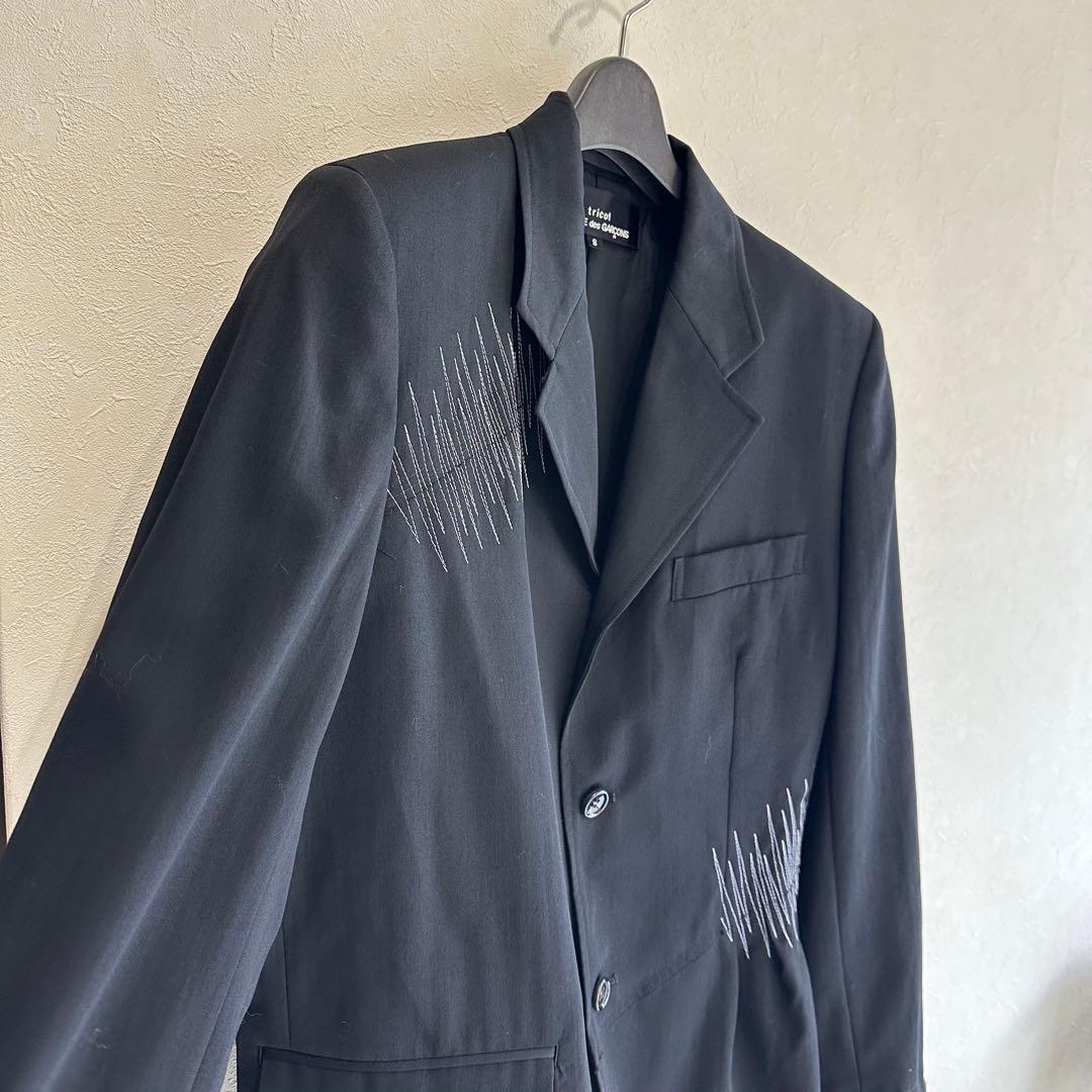 コムデギャルソン タック&ステッチデザイン バイアスカット テーラードジャケット