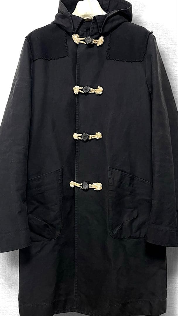 希少/03aw/マルタンマルジェラ/モールスキンダッフルコート/黒/50