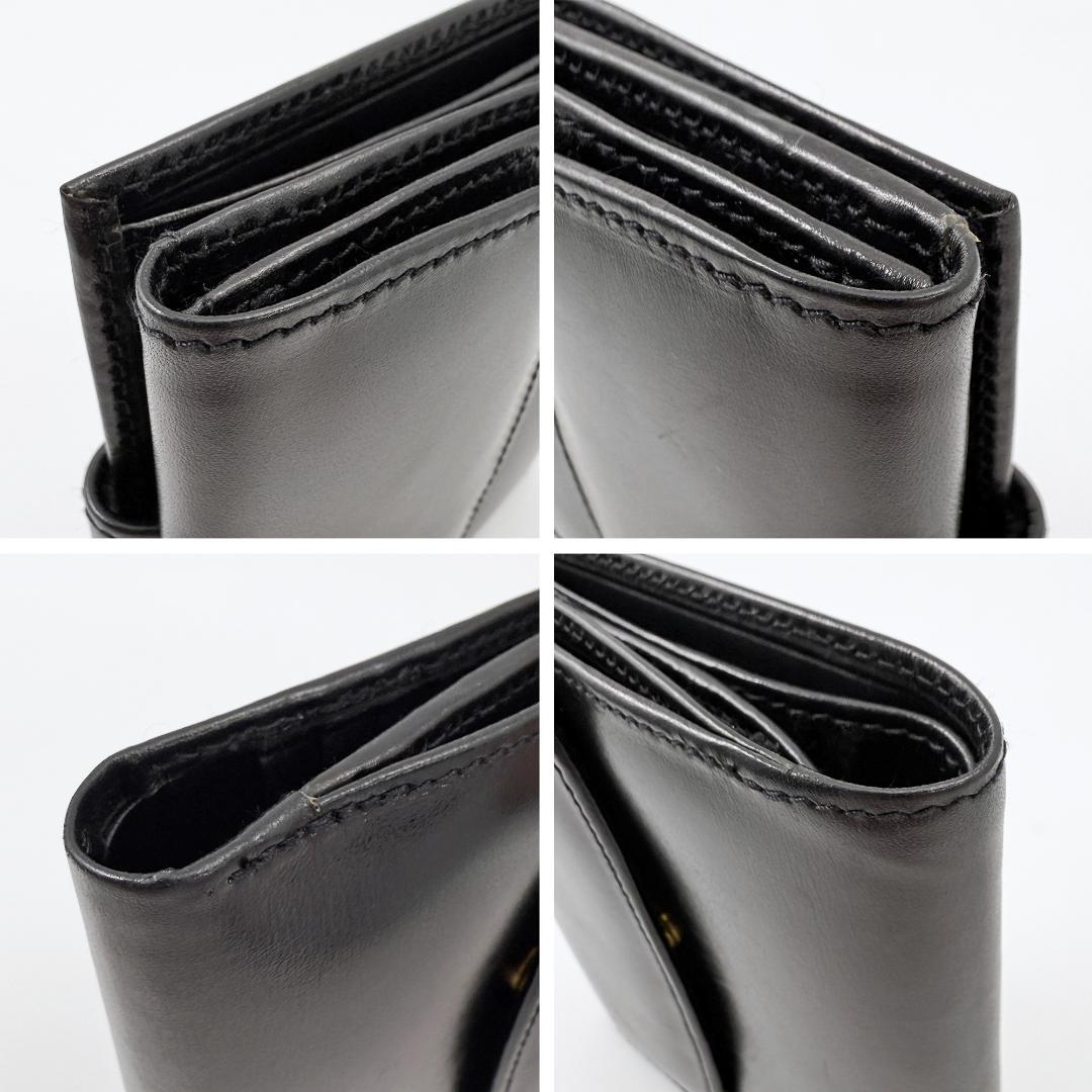 定価8.8万【未使用品？】 ロウナー ロンドン 二つ折り財布 黒 ゴールドロゴ