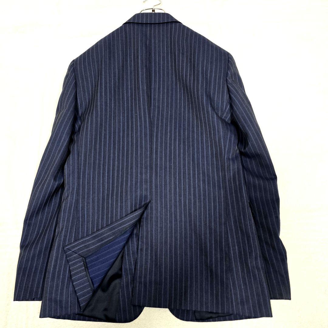 スーツセレクト 3ピース ビジネススーツセットアップ ストライプ ネイビー A6
