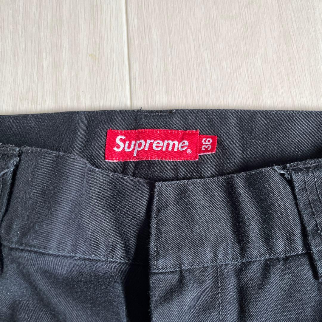 Supreme 黒 チノパン　w36