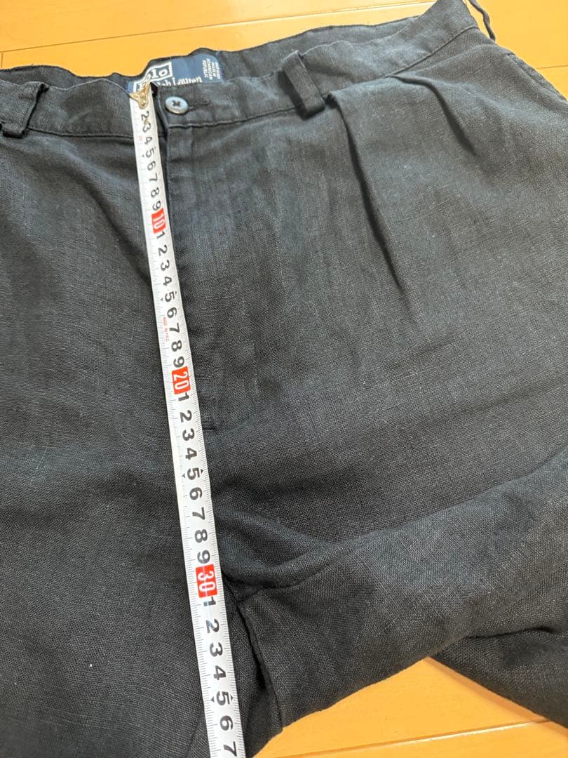 90s Polo ラルフローレン　リネン　ブラック　ショート　パンツ　黒 w35
