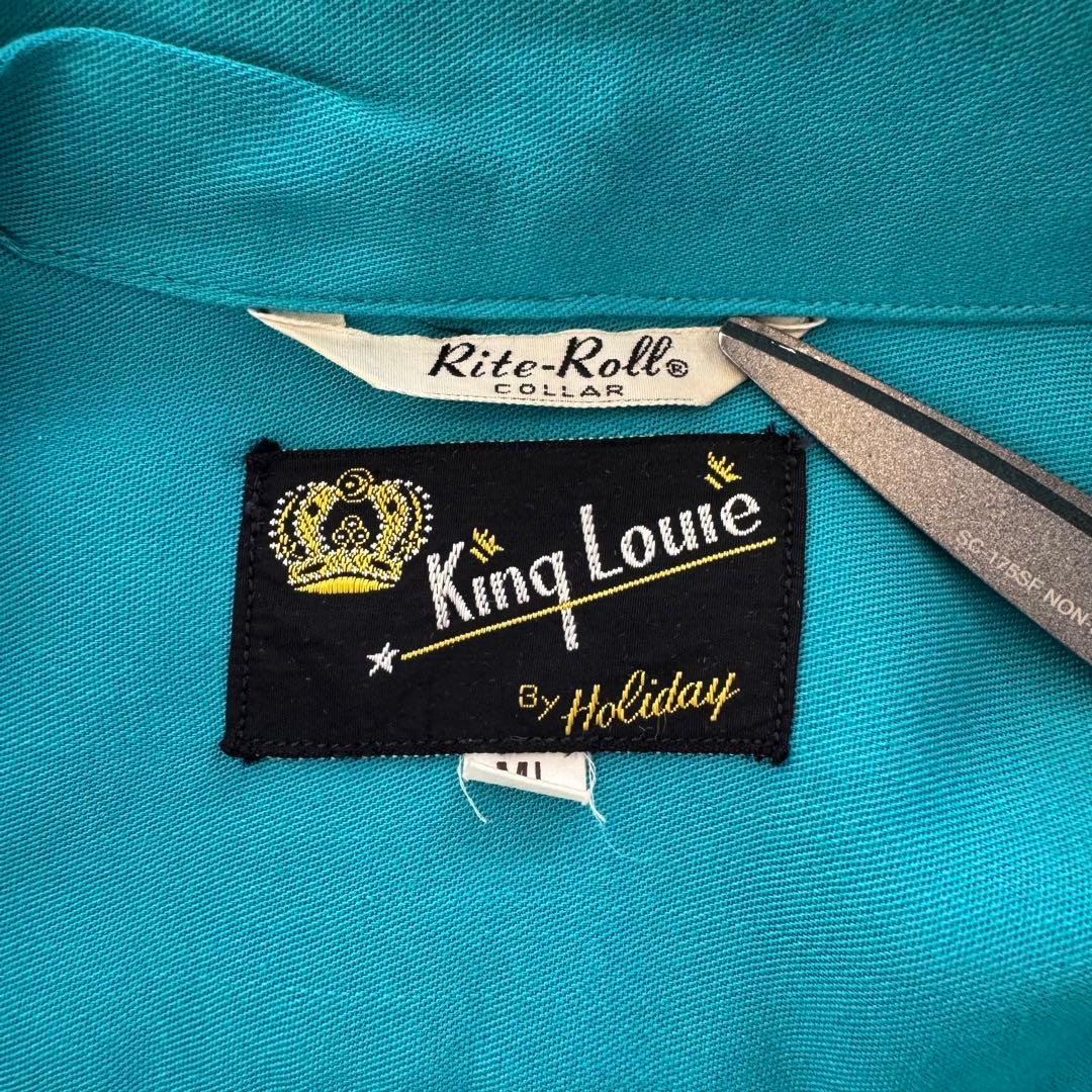 50s 長袖 レーヨン ボーリングシャツ チェーンステッチ アメ車