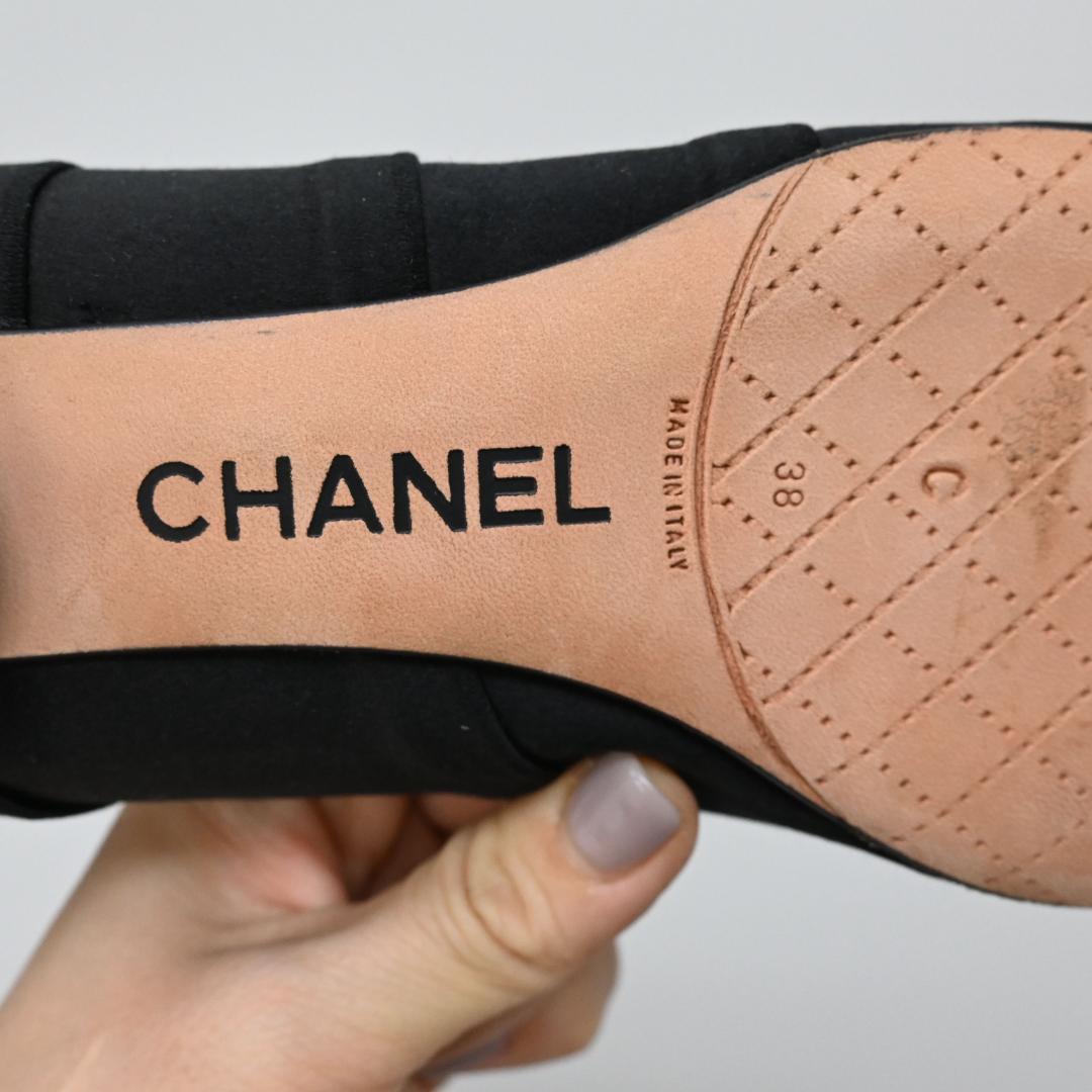 ■ □ 149★年 07P CHANEL シャネル リボンパンプス ココマーク*