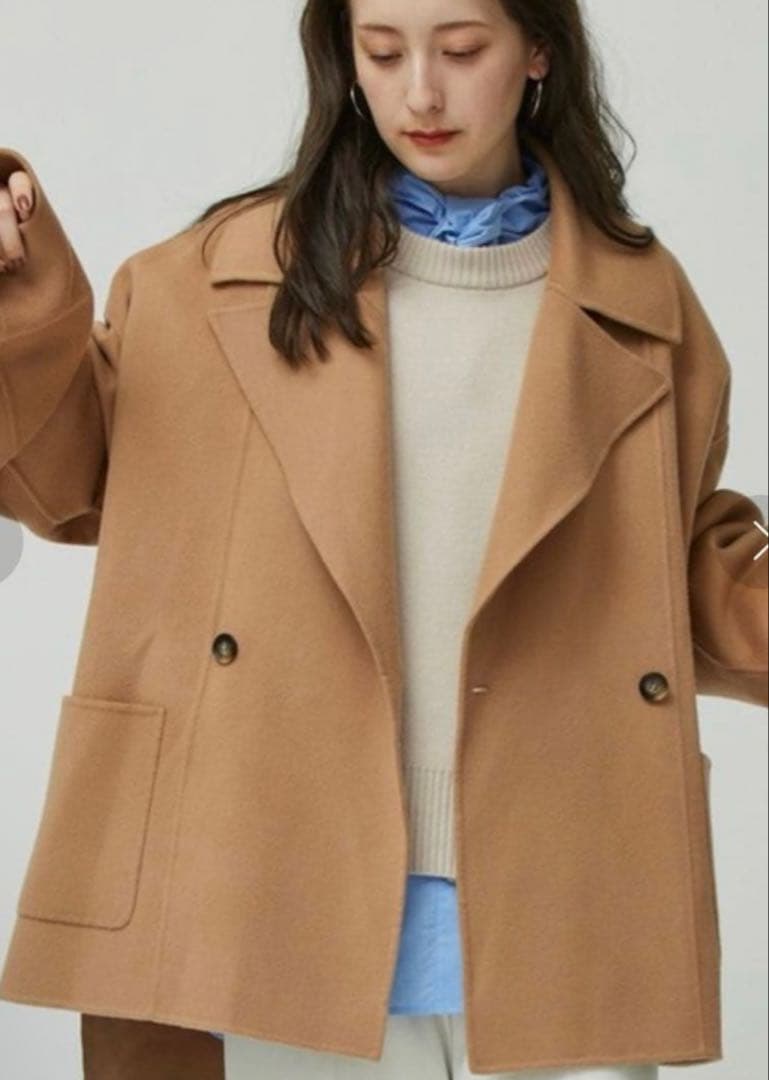 美品 ⭐︎BABYLONE ウールリバーミドルコート ジャケット　ベージュ