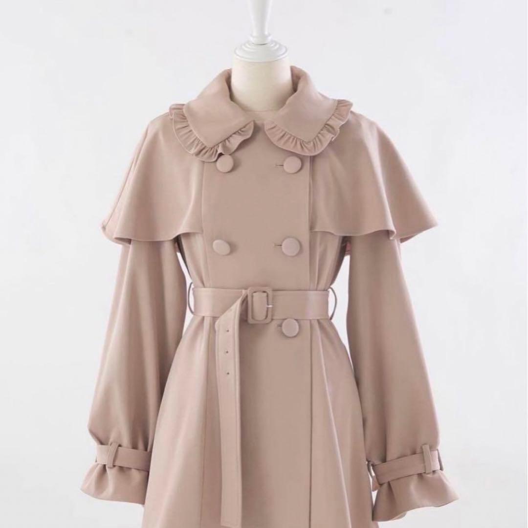 pium ケープフリルトレンチコート