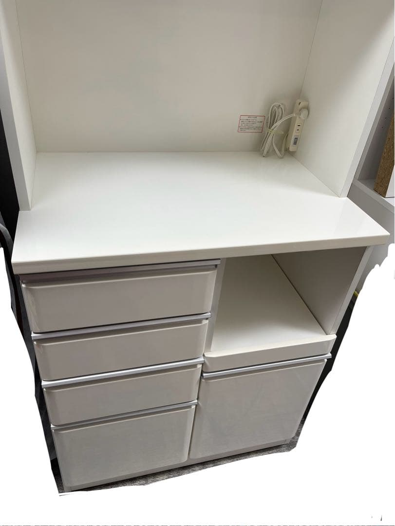 ニトリ　食器棚　幅80　クリスナ　80KB-WH