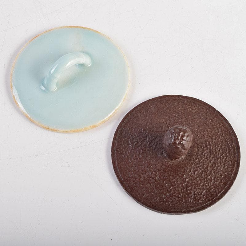 釜師　佐藤浄清作　富士形　山水文　銚子　青磁帰蓋付　共箱　V　R9536