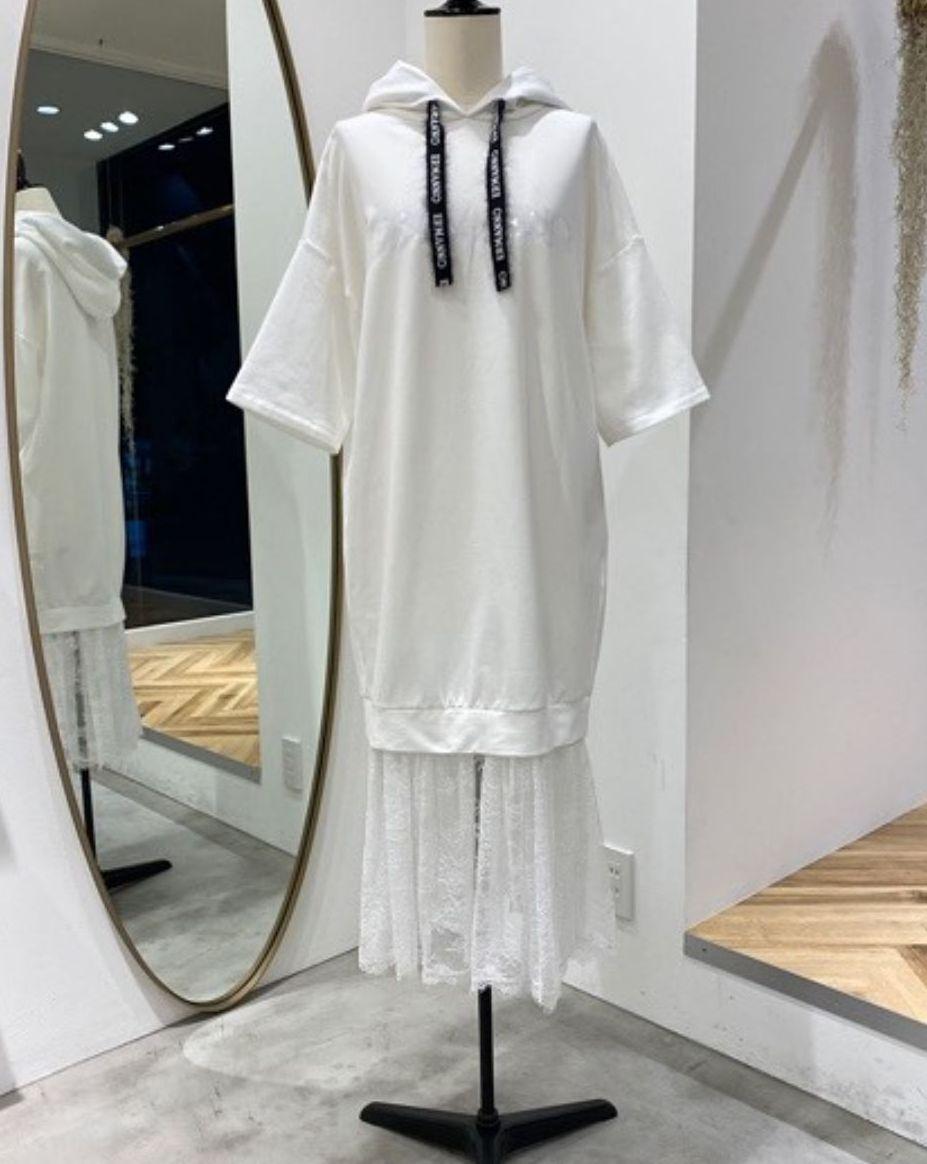 本日23時までセール、未使用エルマンノ シェルヴィーノのパーカーワンピース