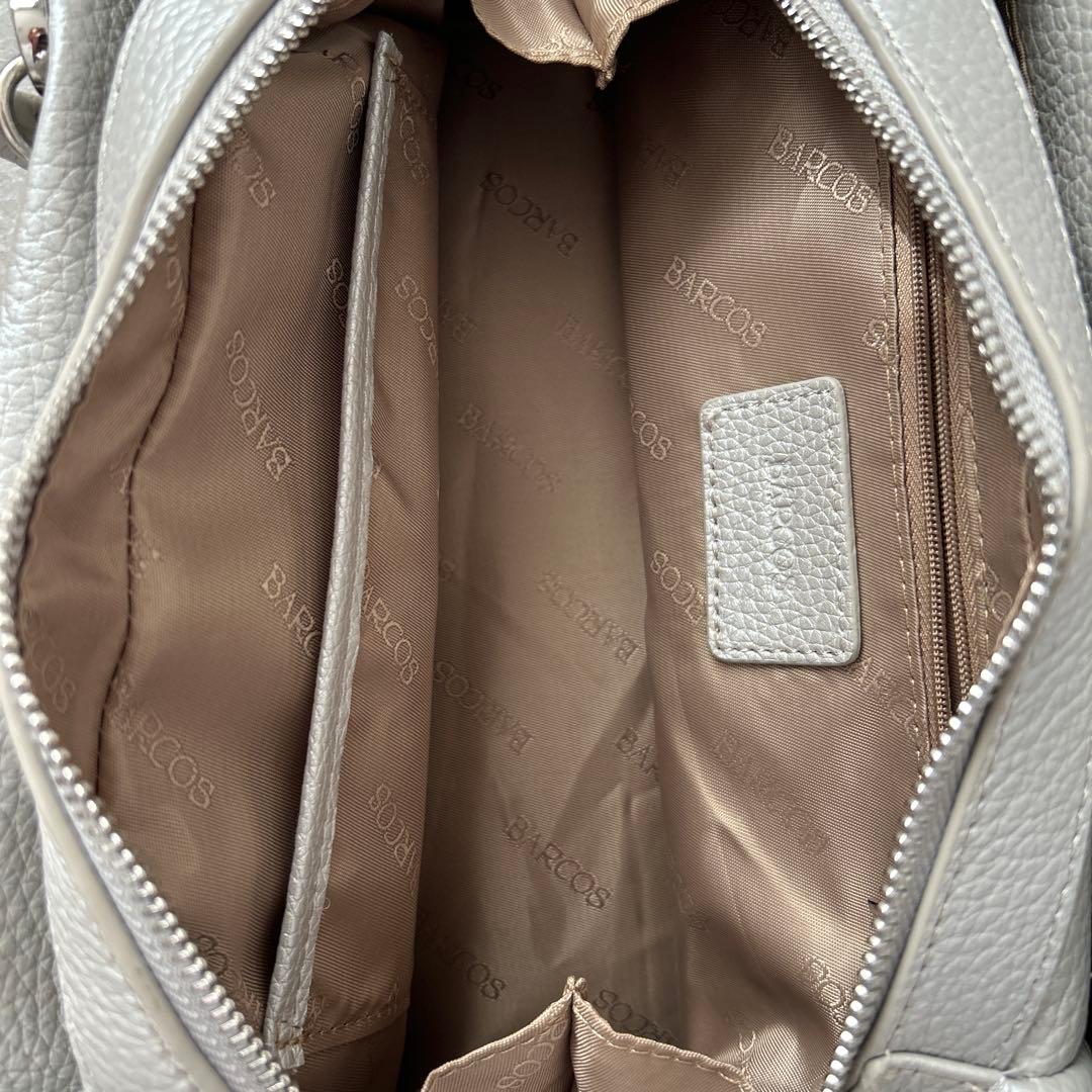 BARCOSシュリンクレザー3層ハンドバッグ　未使用品
