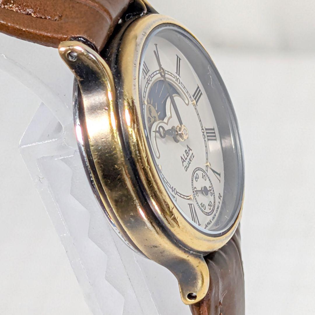 SEIKO ALBA サン&ムーンスレディース電池ベルト交換済み可動品G-11