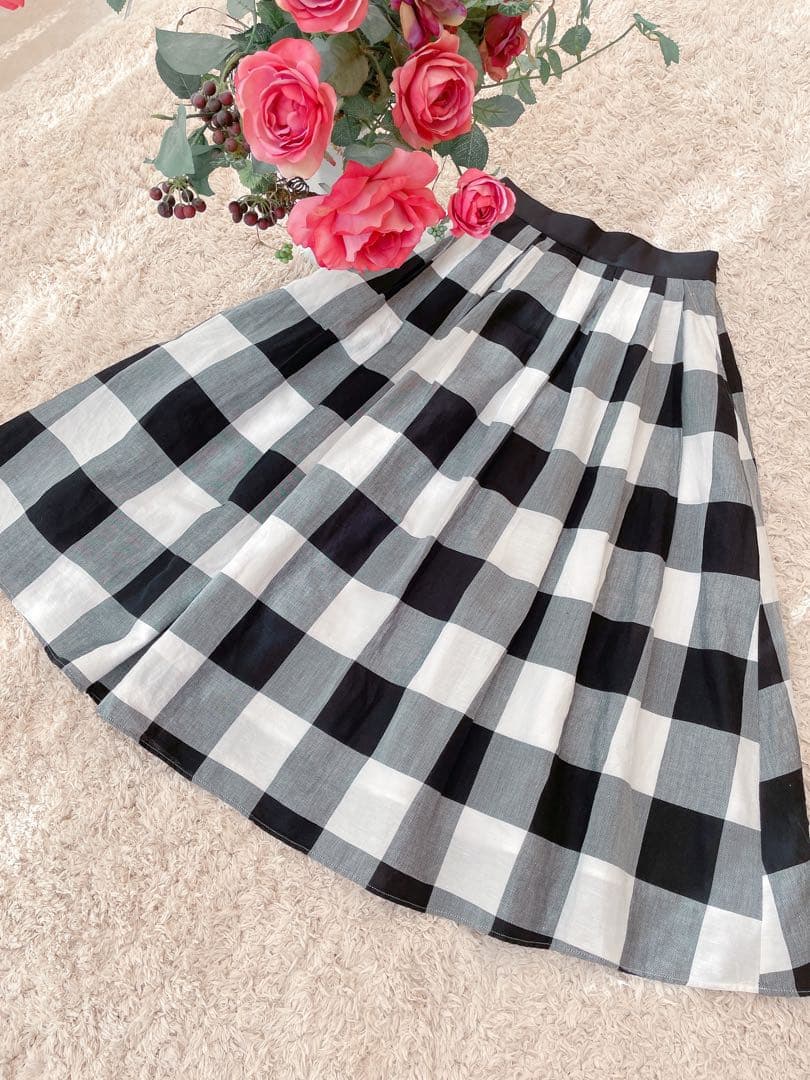 【Moe様♡】ルルウィルビー ギンガムペプラムブラウス ランダムタックスカート