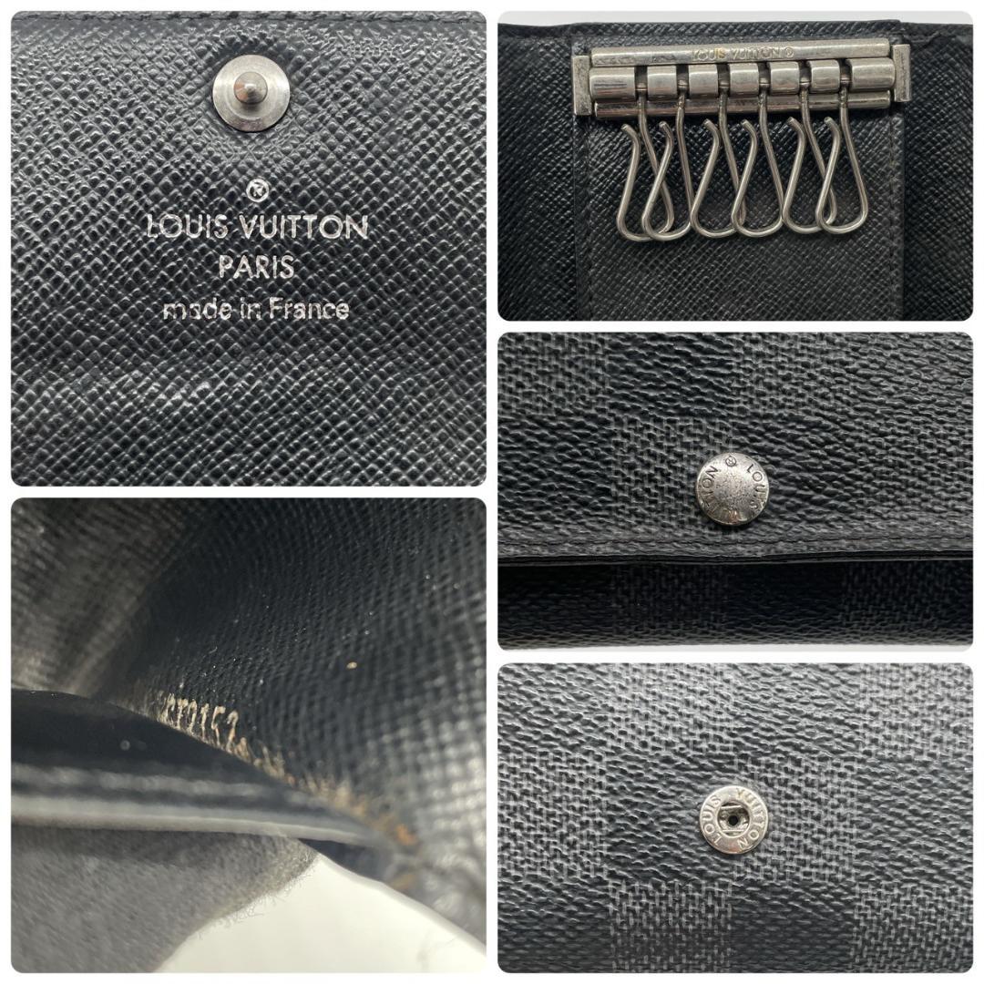 ルイヴィトン ミュルティクレ ダミエ グラフィット キーケース 6連 PVC 革