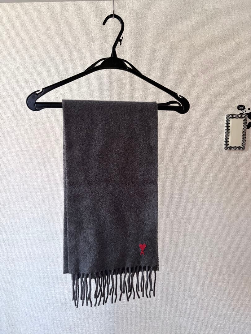 Ami paris ウール フリンジ クラシック スカーフ