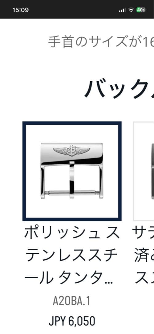 BREITLING ブライトリング純正レザーベルト 24-20 尾錠付き760P