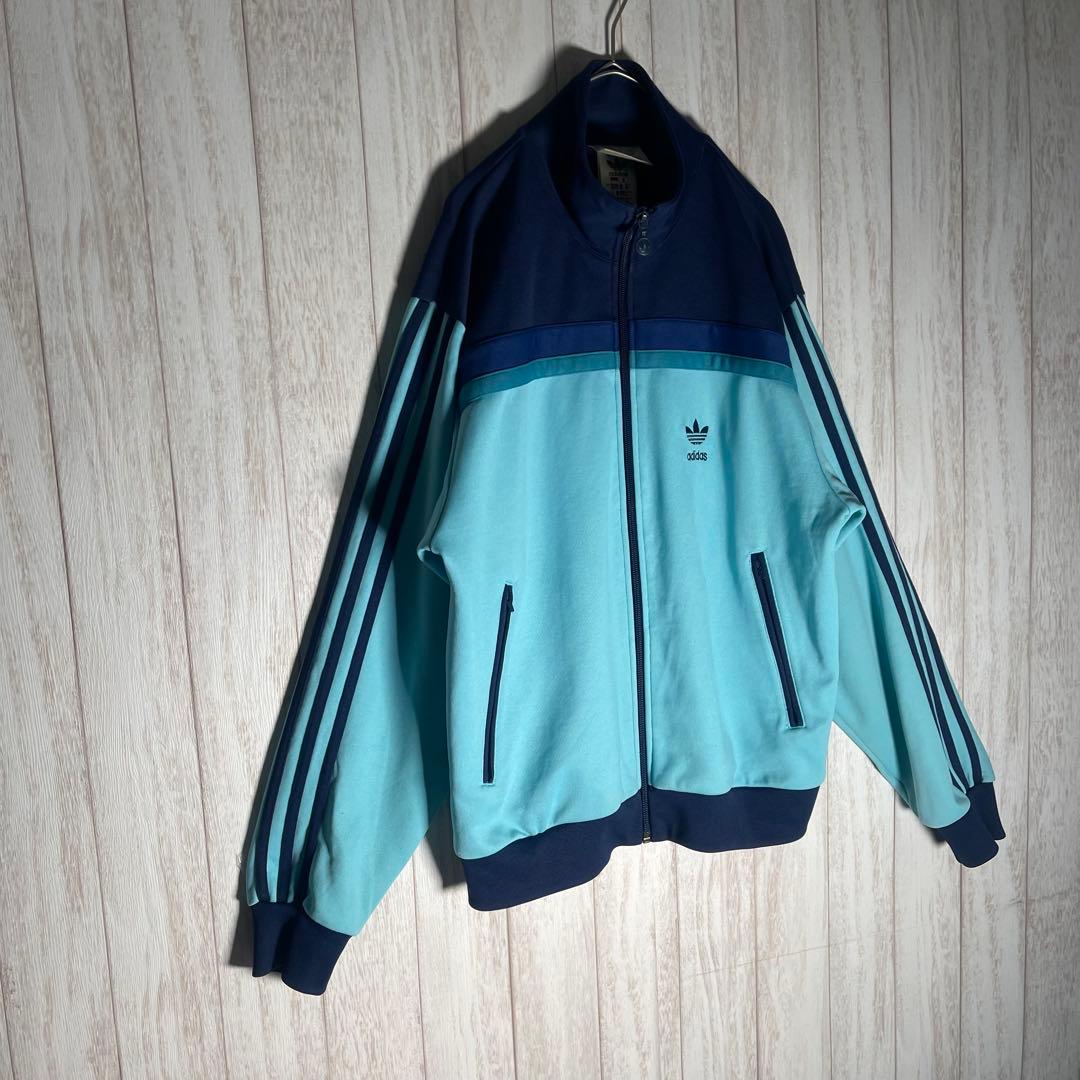【絶妙配色カラー】アディダス80s 　刺繍ロゴ　万国旗タグ トラックジャケット