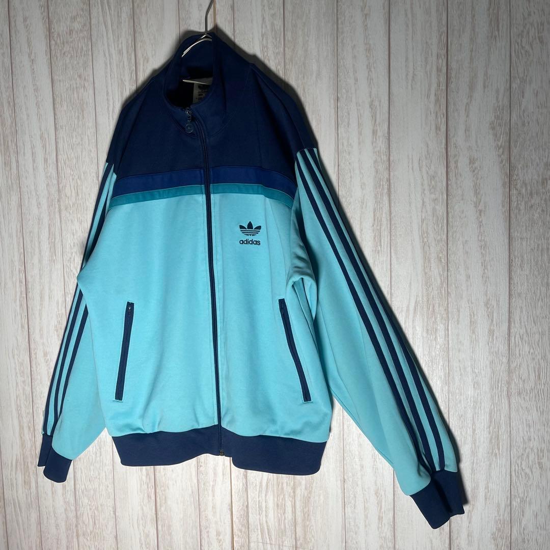 【絶妙配色カラー】アディダス80s 　刺繍ロゴ　万国旗タグ トラックジャケット