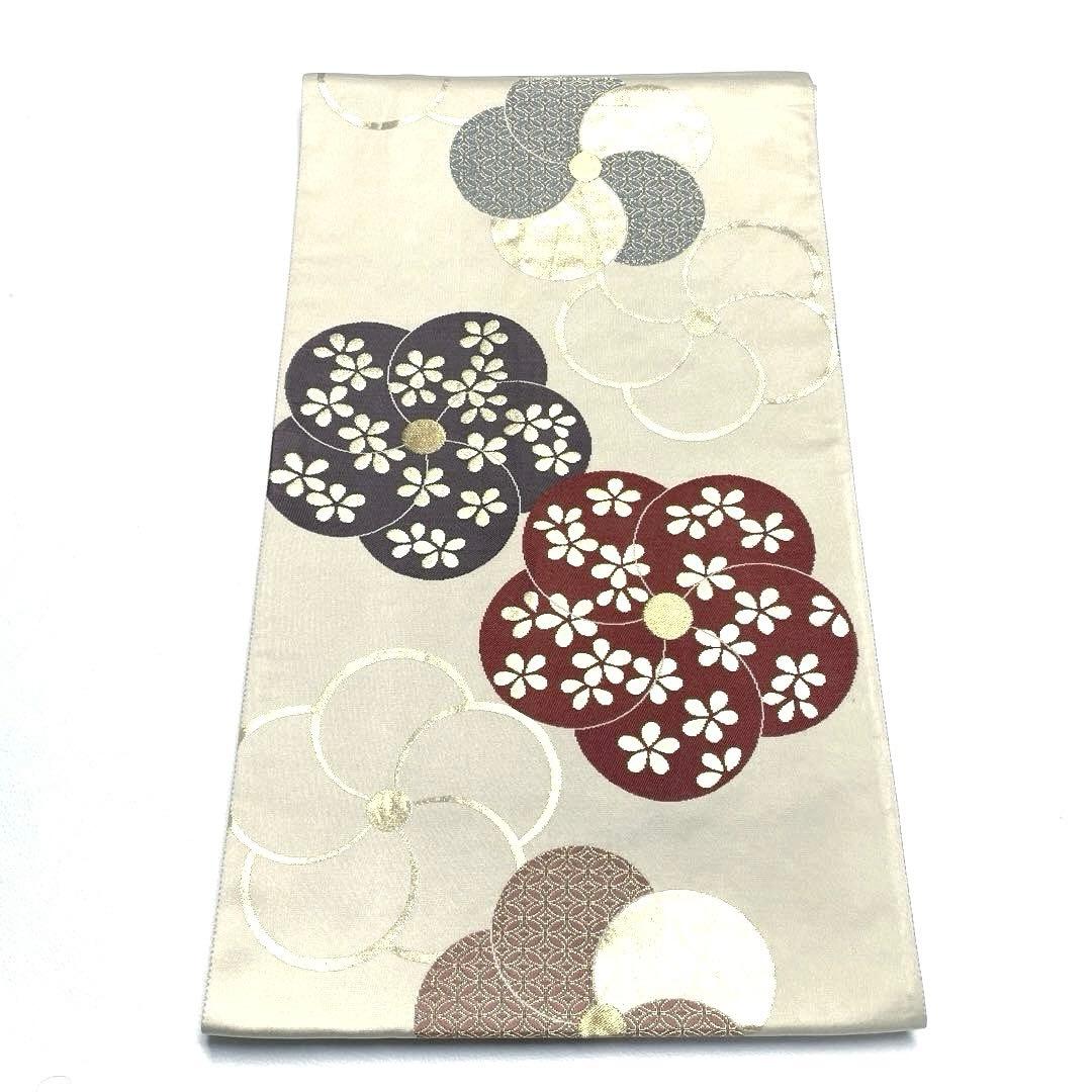 専用帯6044 5872 5944 三点セット●高級 正絹 六通 袋帯 ねじ梅