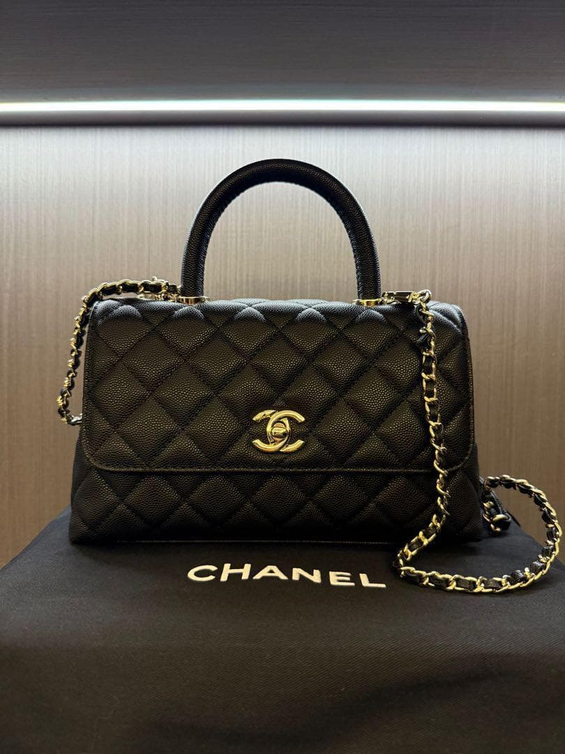 CHANEL ココハンドル ブラック マトラッセ チェーンショルダーバッグ