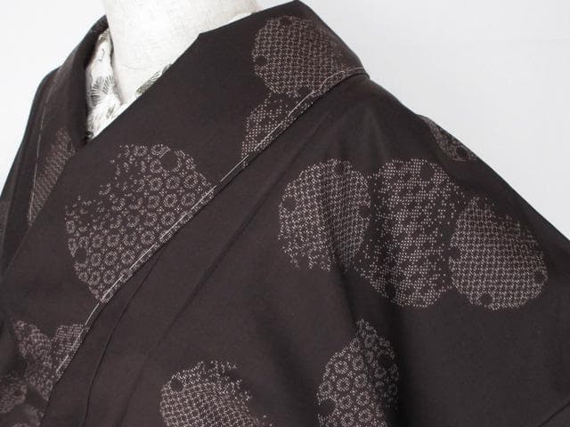 新古品！東京ますいわ屋＊純泥染＊７マルキ＊本場大島紬＊着物＊１６５ｃｍ＊裄６８