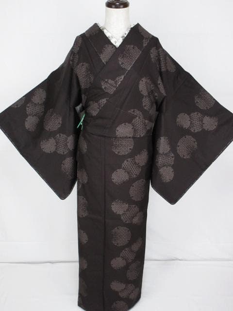 新古品！東京ますいわ屋＊純泥染＊７マルキ＊本場大島紬＊着物＊１６５ｃｍ＊裄６８