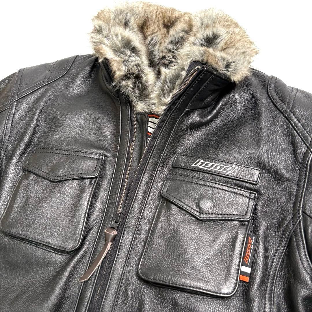 【牛革】HYOD レザージャケット 黒 GREEK D30 ライダース L 本革