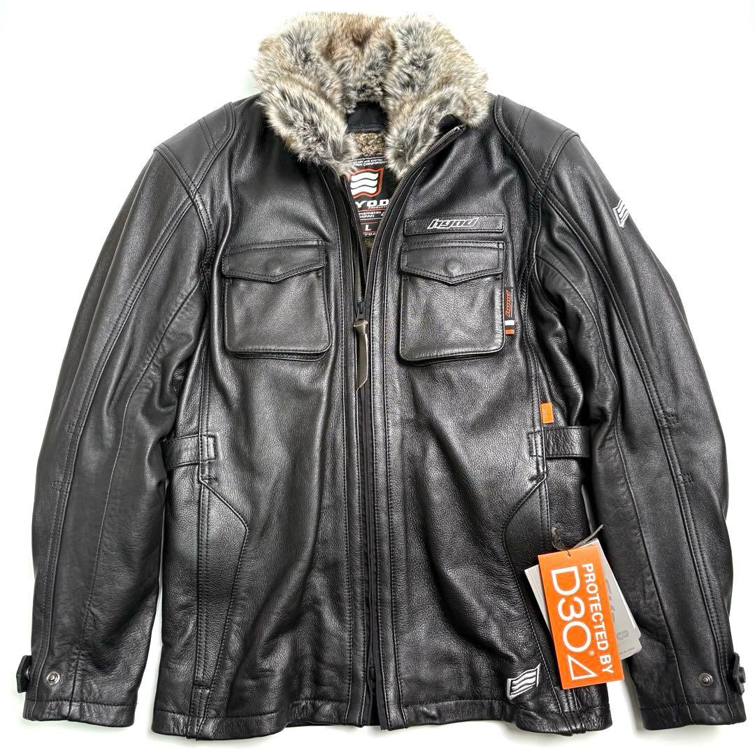 【牛革】HYOD レザージャケット 黒 GREEK D30 ライダース L 本革