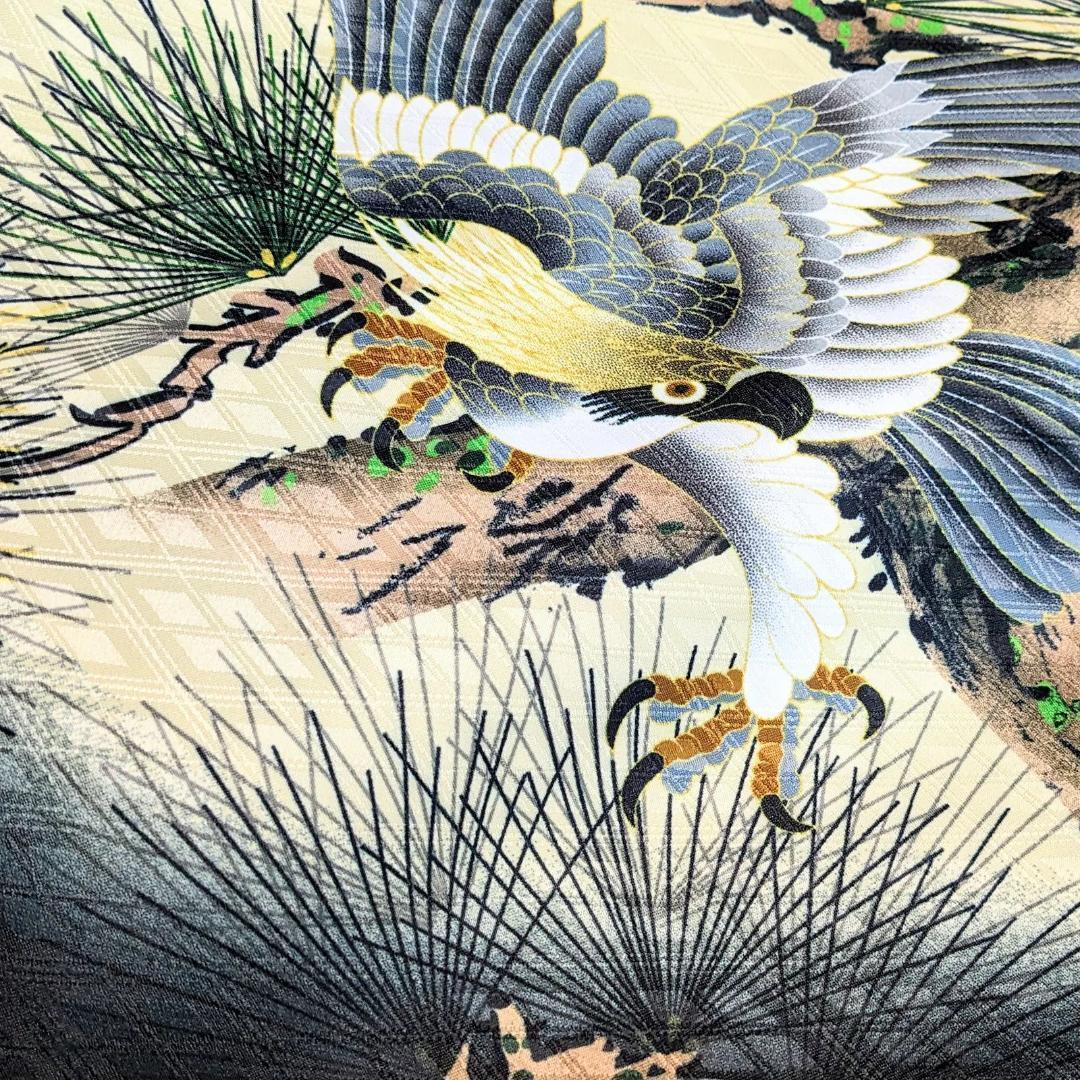 七五三 3歳 男の子 男児 着物 羽織 袴 セット クリーム 鷹 3B-11