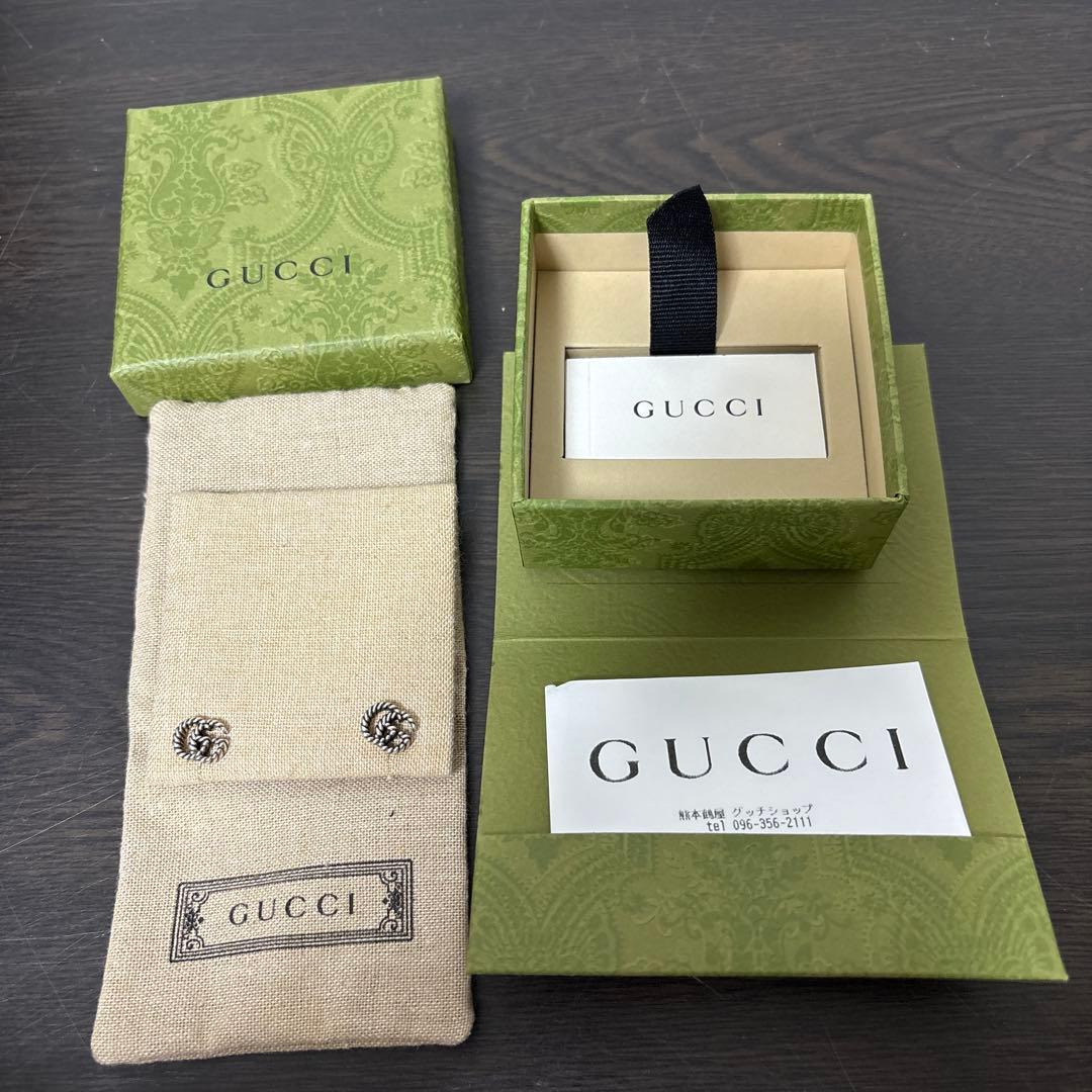 【極美品】グッチ　マーモントGG ツイストピアス両耳　アラベスク　925