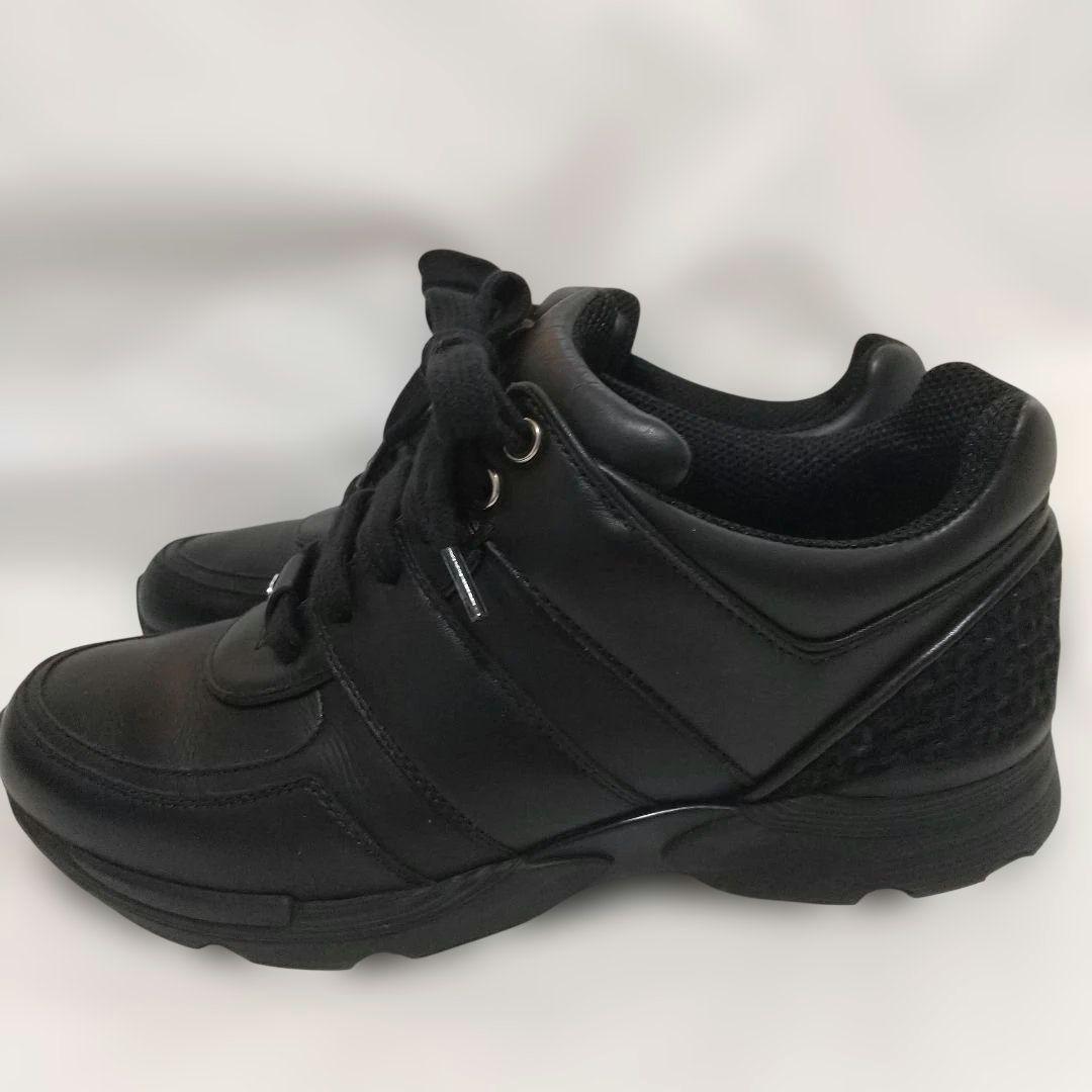 美品 CHANEL ブラック レザースニーカー 37 (24cm)