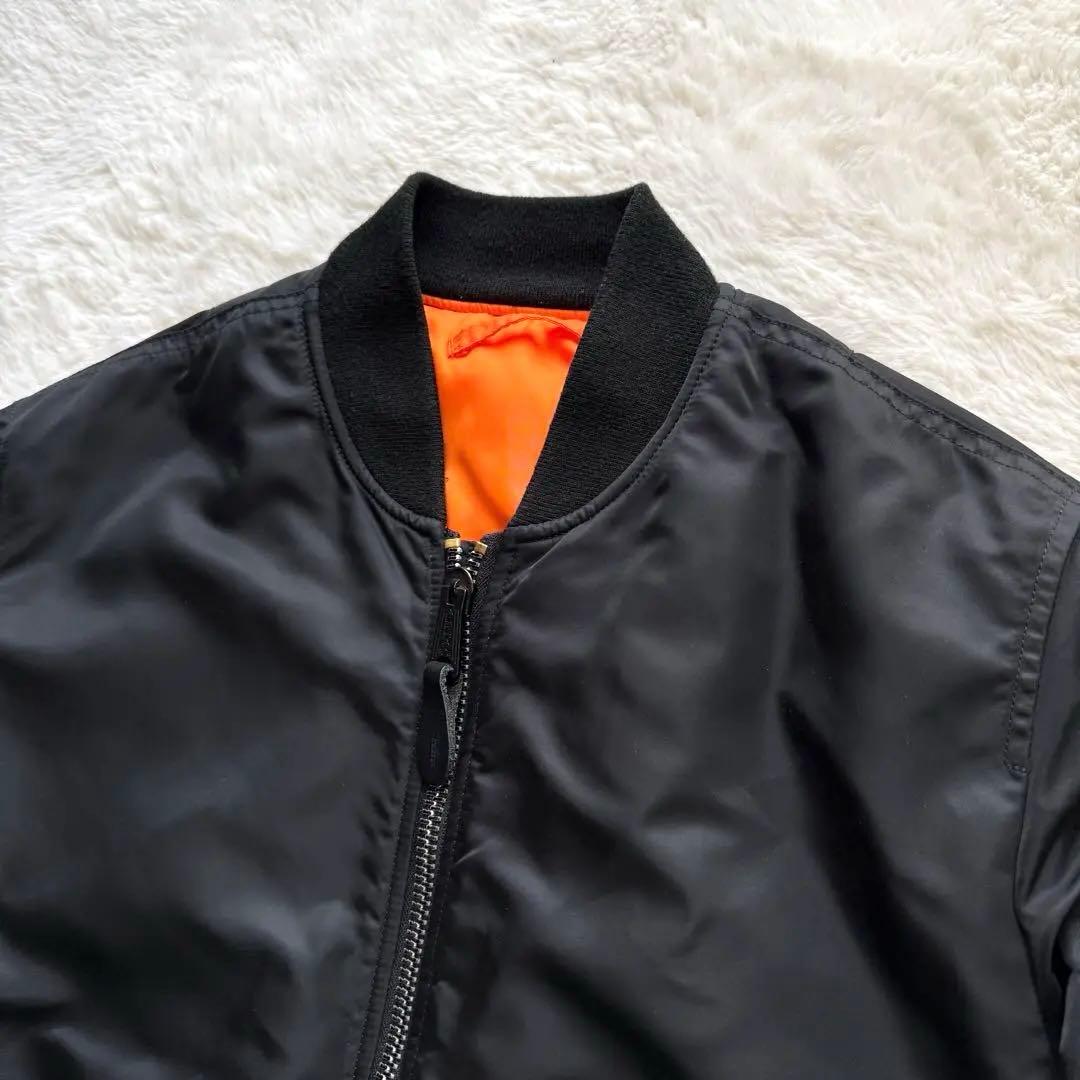 ✨MA-1！ALPHA INDUSTRIES L ブラック リバーシブル 短丈