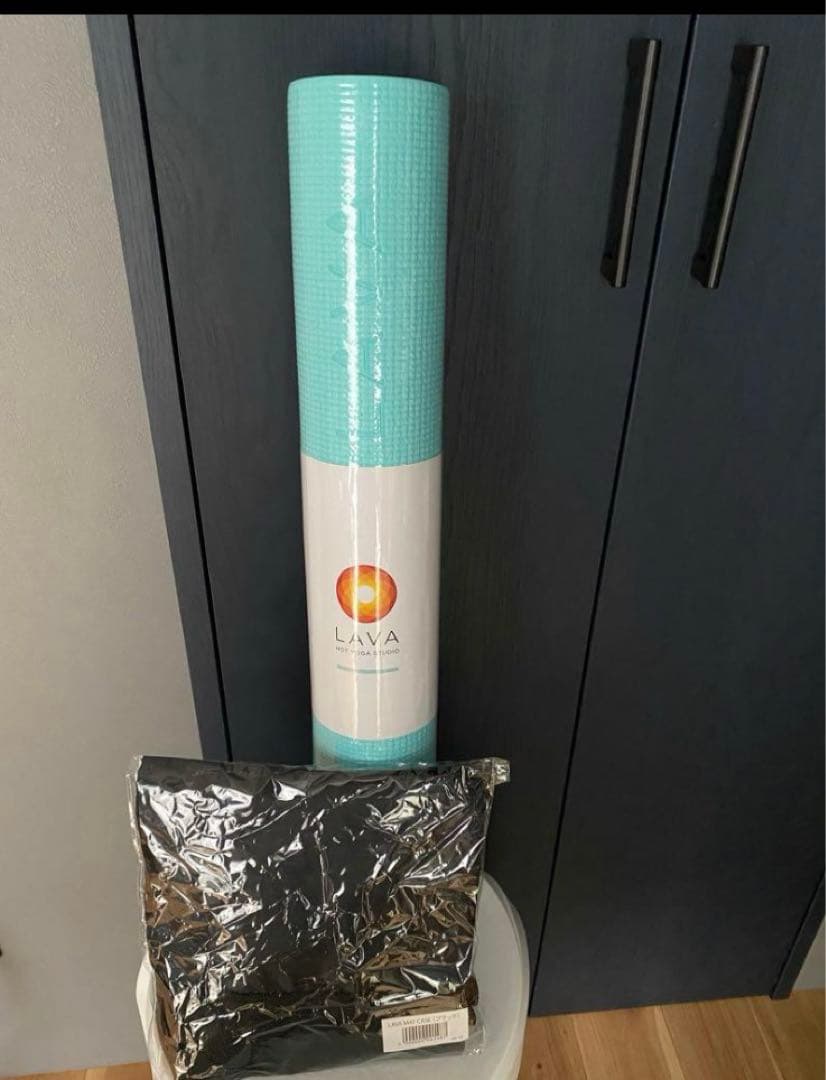 新品LAVA ヨガマット ミント　マットケース付き　ホットヨガ　ラバ