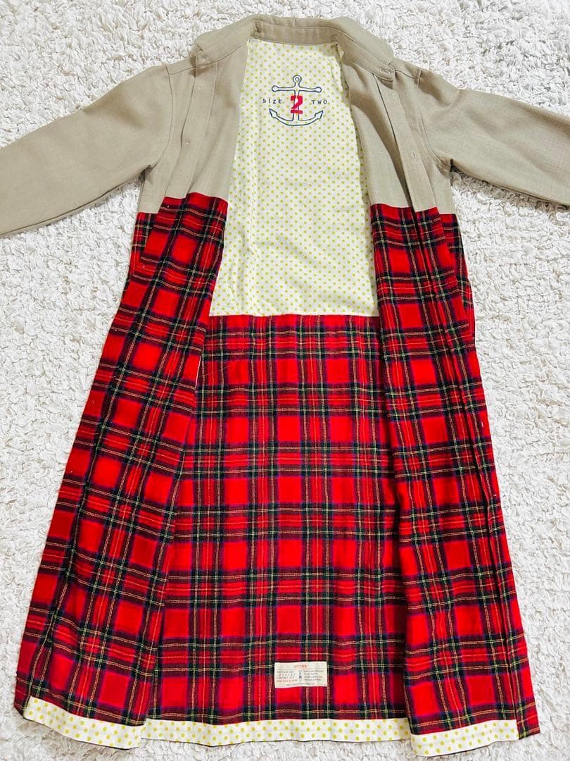 快晴堂　カイセイドウ　タータンチェック切替ワンピース　日本製