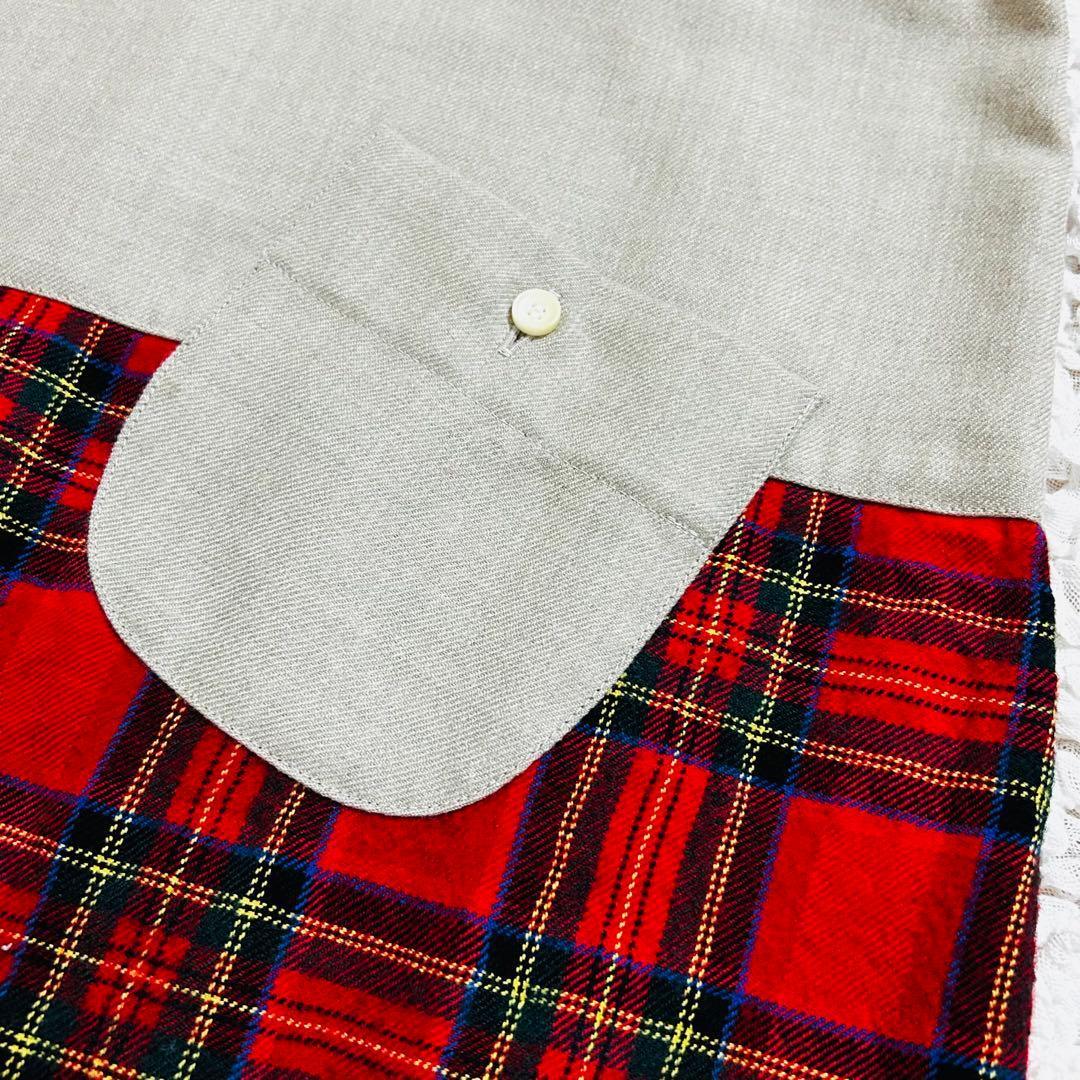 快晴堂　カイセイドウ　タータンチェック切替ワンピース　日本製