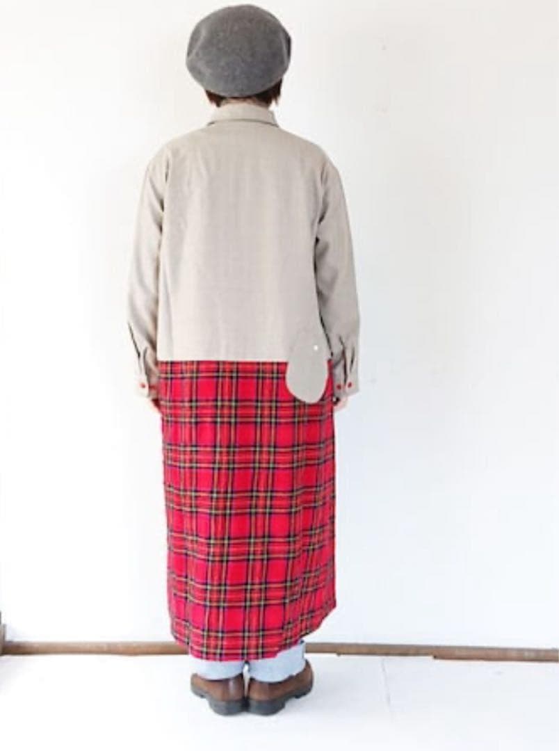 快晴堂　カイセイドウ　タータンチェック切替ワンピース　日本製