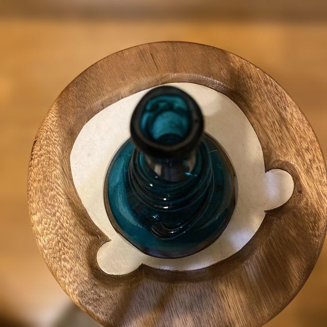 [まーる]倉敷ガラス　小谷真三　青巻付瓶　小瓶