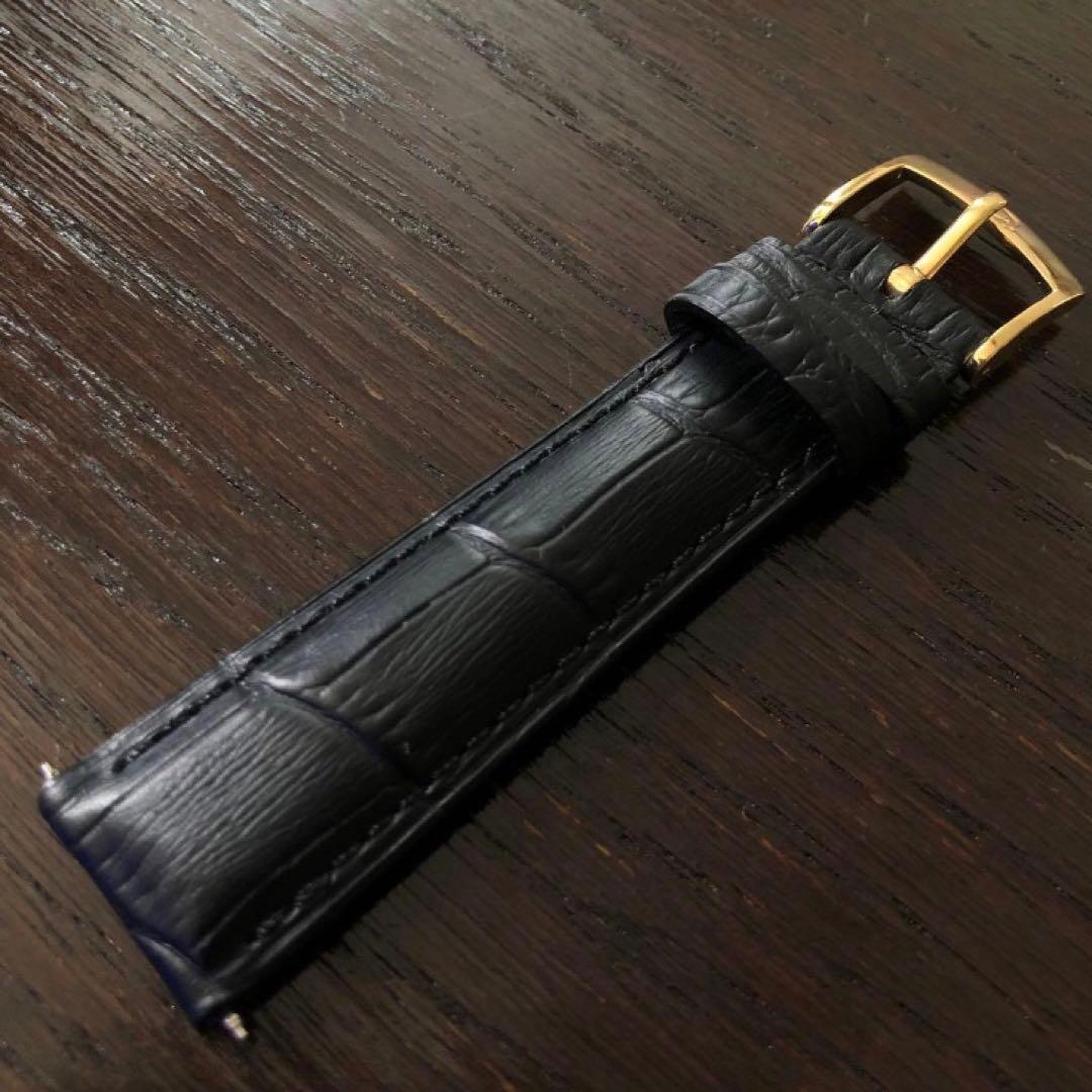 【オメガ純正】OMEGA 革ベルト 尾錠 19mm 革バンド 黒