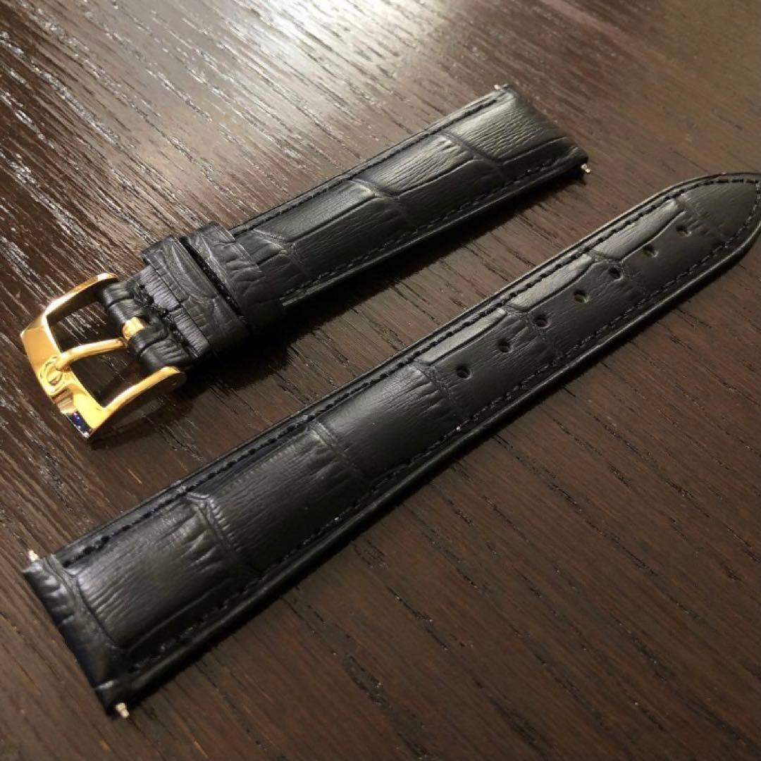 【オメガ純正】OMEGA 革ベルト 尾錠 19mm 革バンド 黒