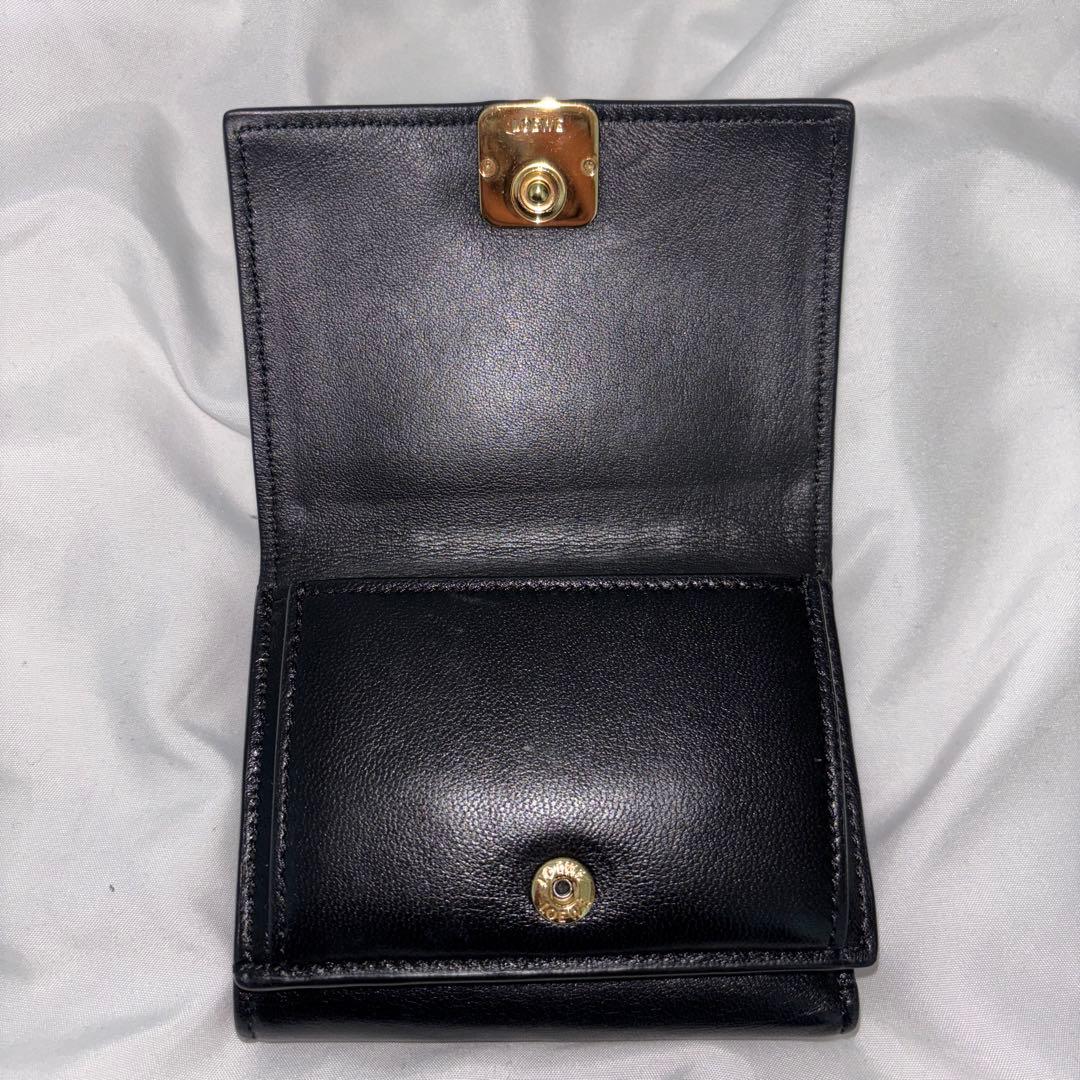 LOEWE ロエベ 財布 ミニ財布 ウォレット ミニウォレット 三つ折財布 黒