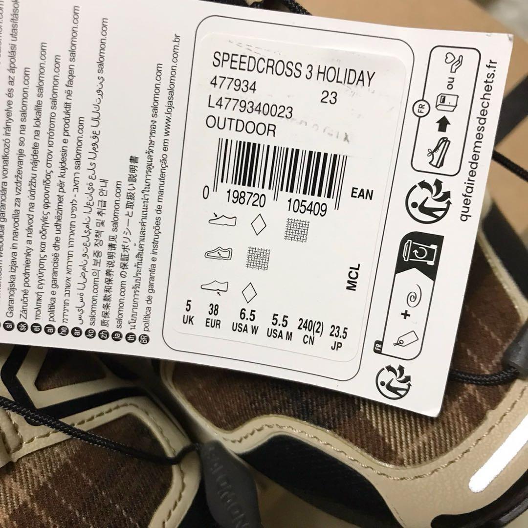 SALOMON ホリデーコレクション スピードクロス3 チェック 23.5