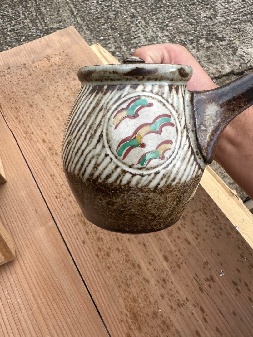 き*う様 人間国宝 島岡達三 象嵌 小急须木箱付き